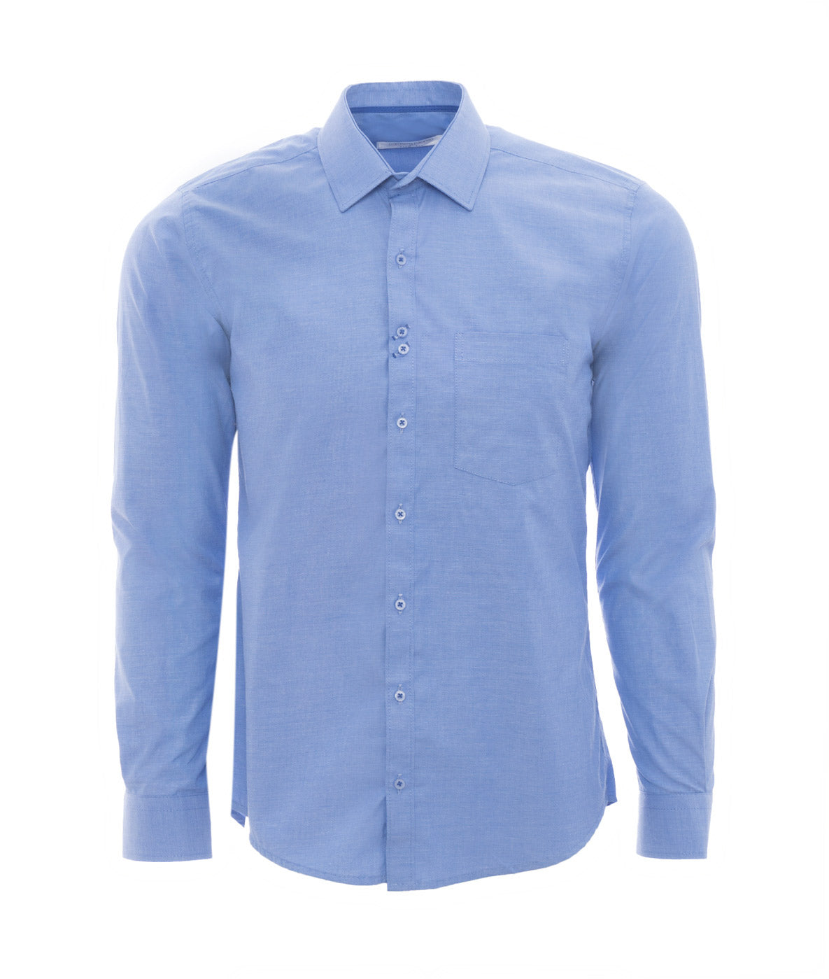 Camisa Solo Fondo Azul Detalle Cuello