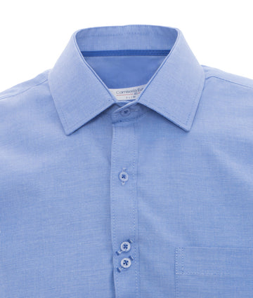 Camisa Solo Fondo Azul Detalle Cuello