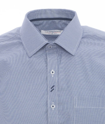 Camisa Textura Azul Oscuro