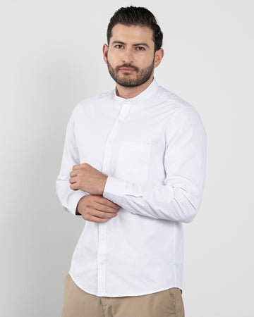 Camisa Blanca Cuello Mao