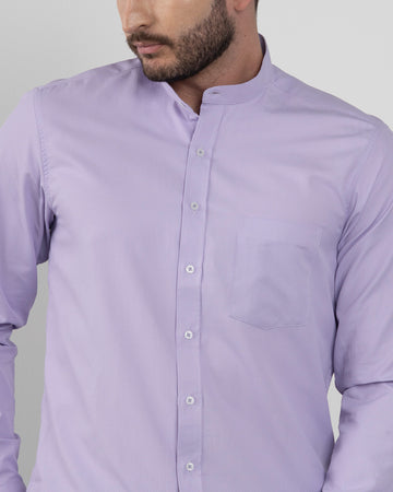 Camisa Lila Cuello Mao
