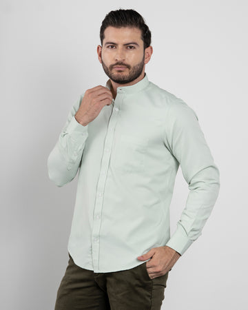 Camisa Verde Claro Cuello Mao