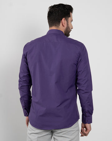 Camisa Morada Cuello Mao
