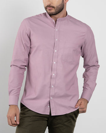 Camisa Rojo Claro Cuello Mao