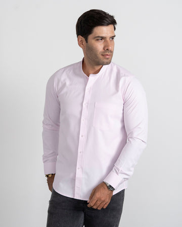 Camisa Rosada Cuello Mao