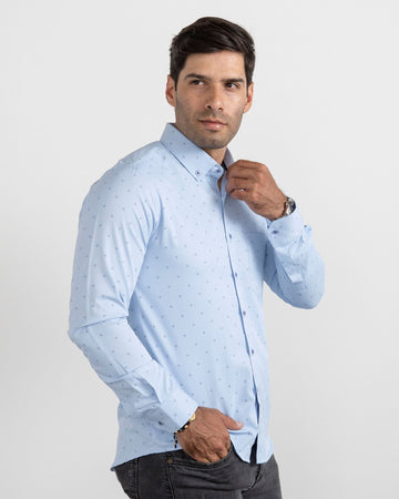 Camisa Print Estrella Azul Clara