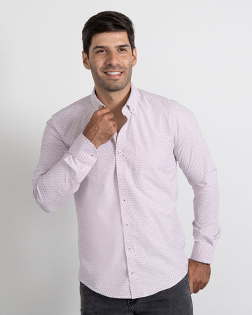 Camisa Print Puntos Rosada