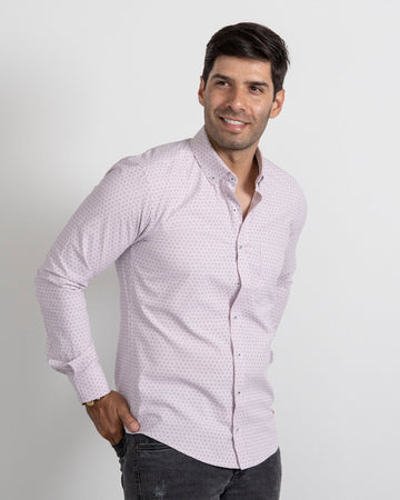 Camisa Print Puntos Rosada
