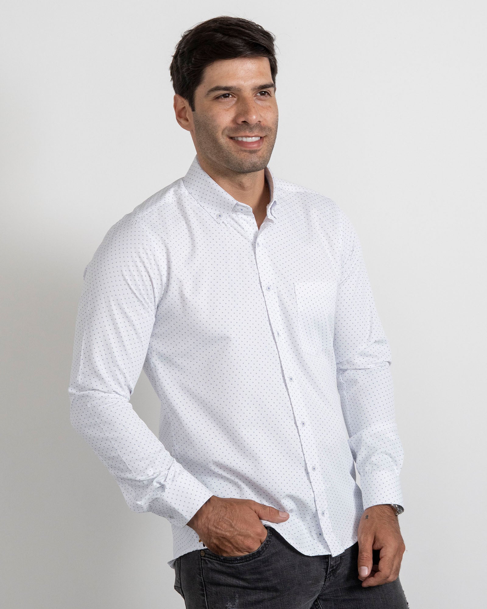 Camisa Print Puntos Azules