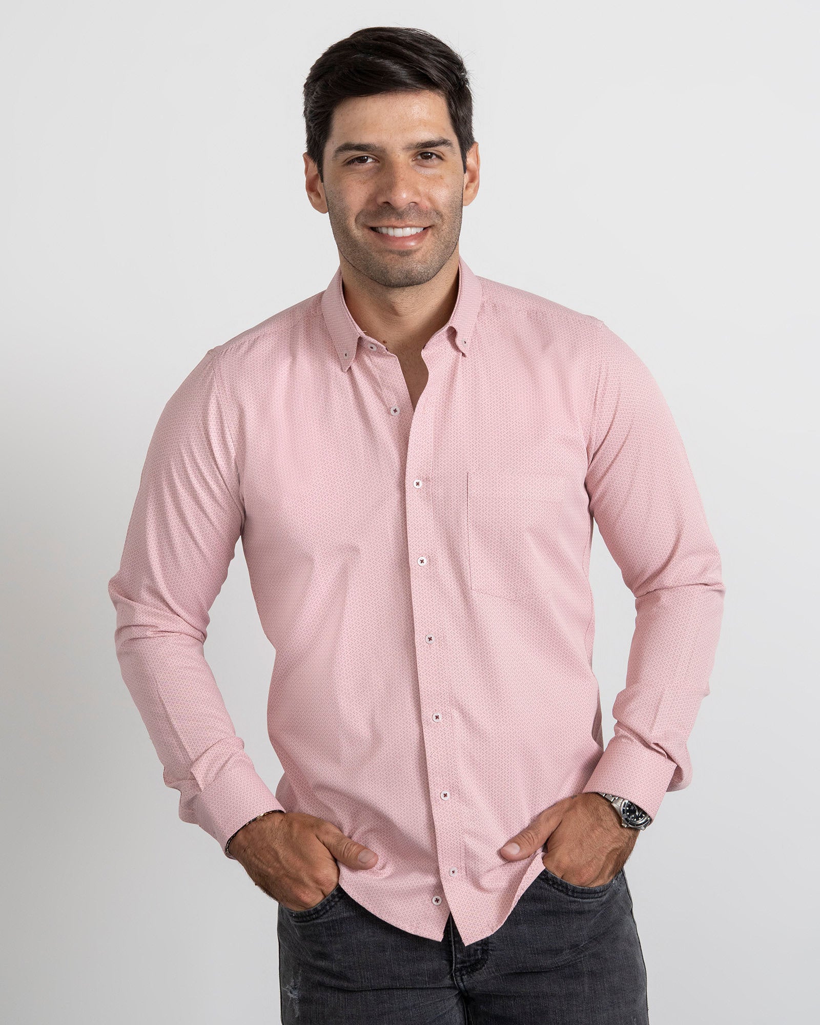 Camisa Print Puntos Salmón