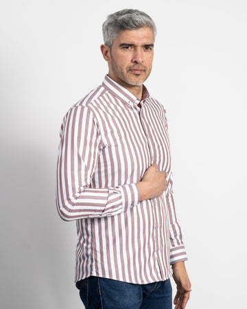 Camisa Rayas Vino Tinto