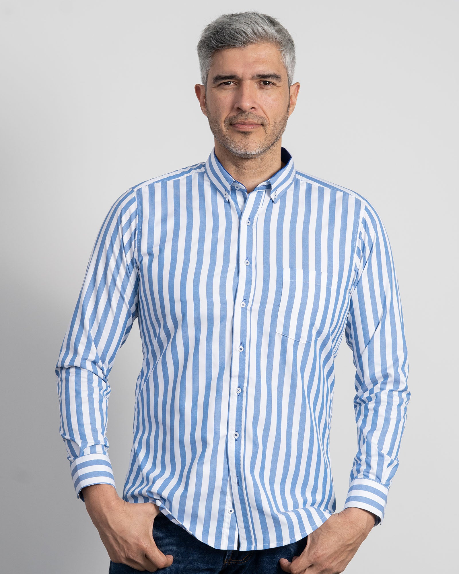 Camisa Rayas Azul