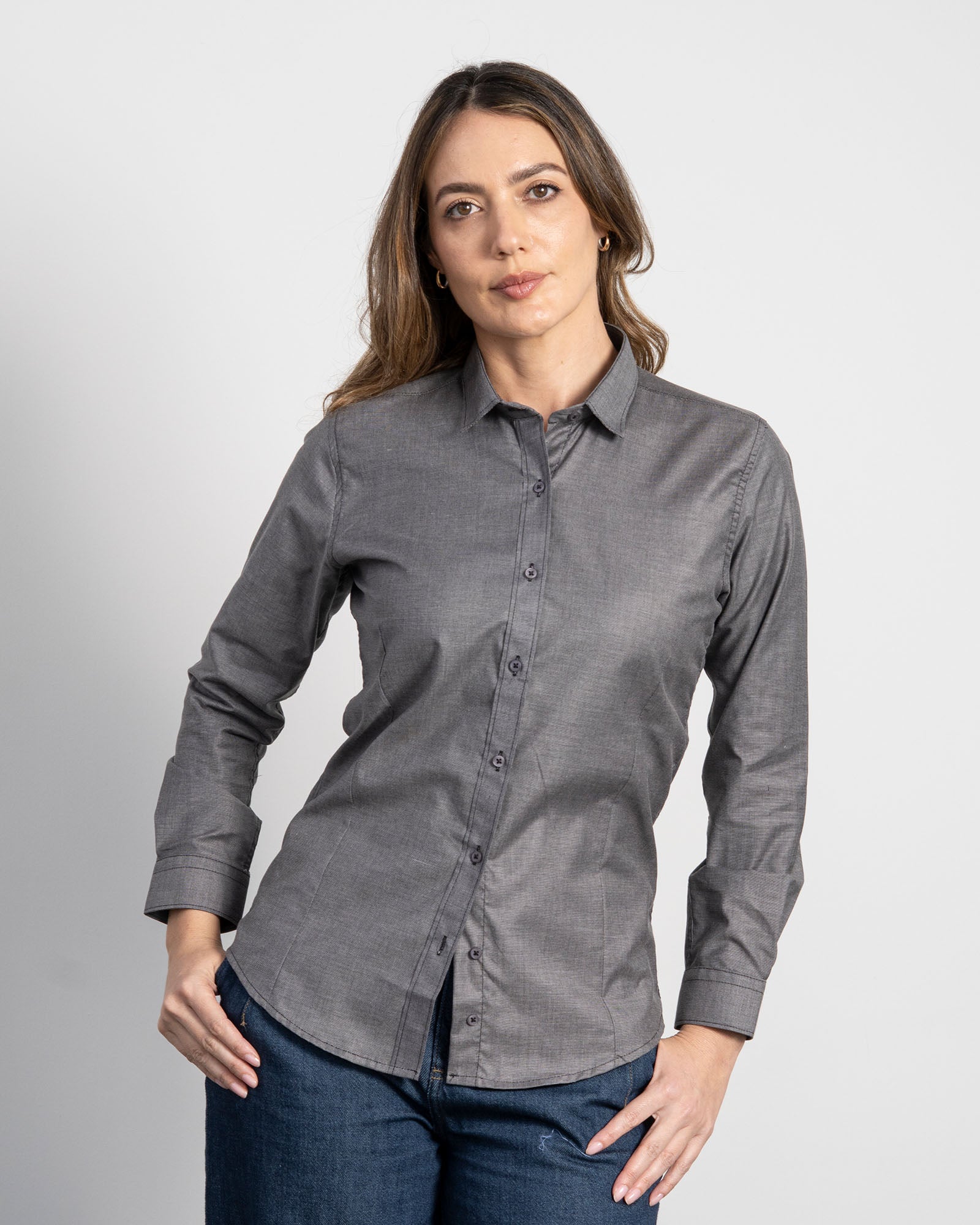 Camisa Solo Fondo Gris Oscura Mujer