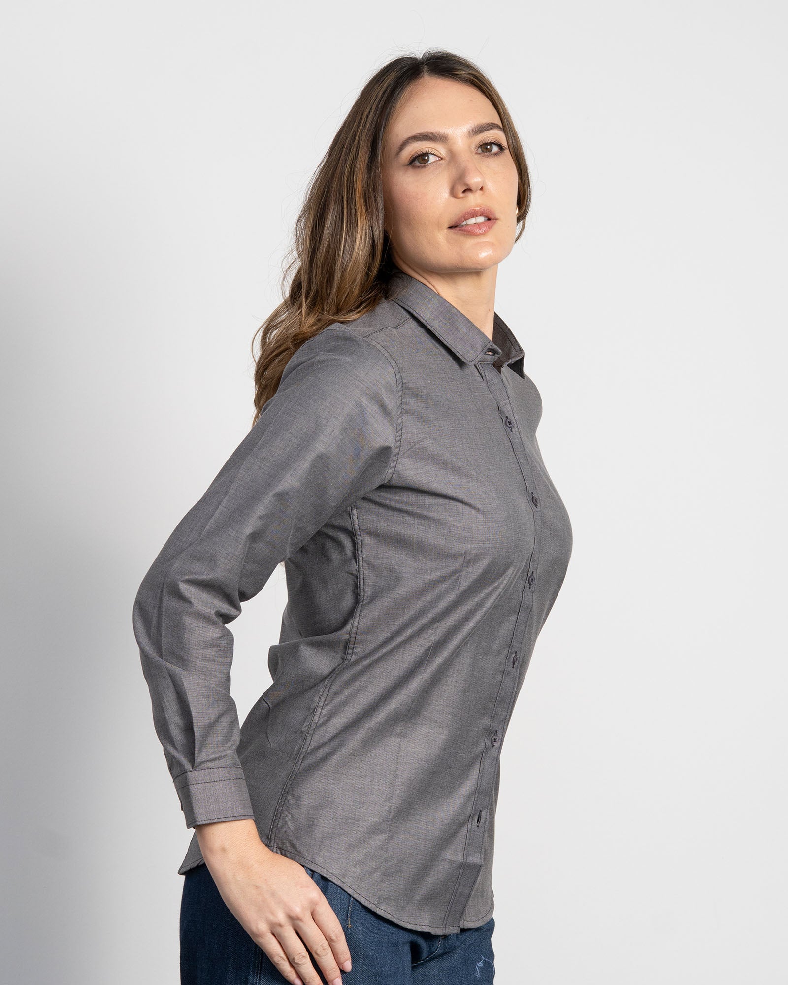 Camisa Solo Fondo Gris Oscura Mujer