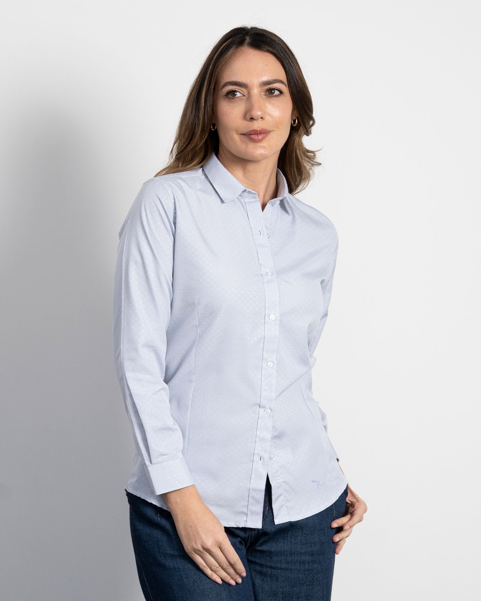 Camisa Gris Print Clara Mujer