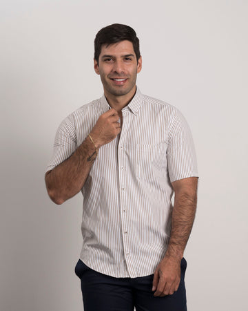 Camisa Beige Mil Rayas