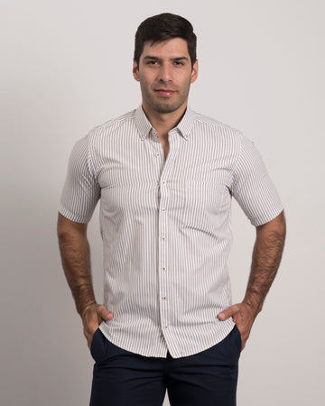 Camisa Beige Mil Rayas