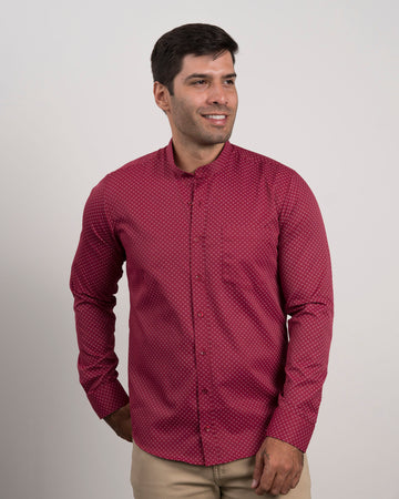 Camisa Print Cuello Mao