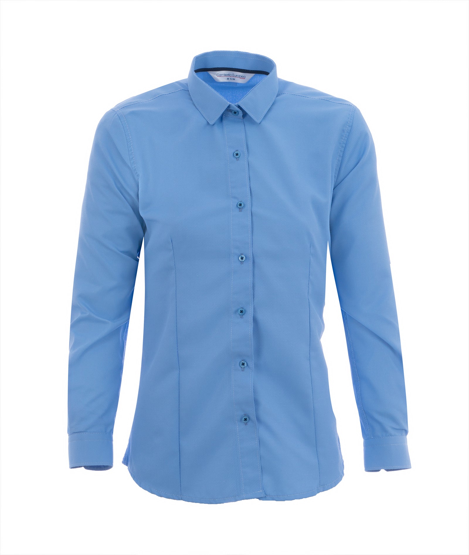 Camisa Azul Clara Lineas Mujer