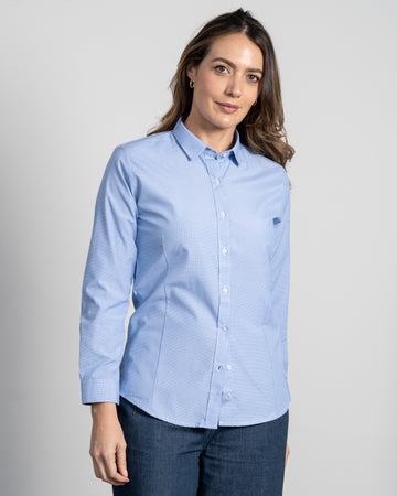 Camisa Mujer Azul Textura
