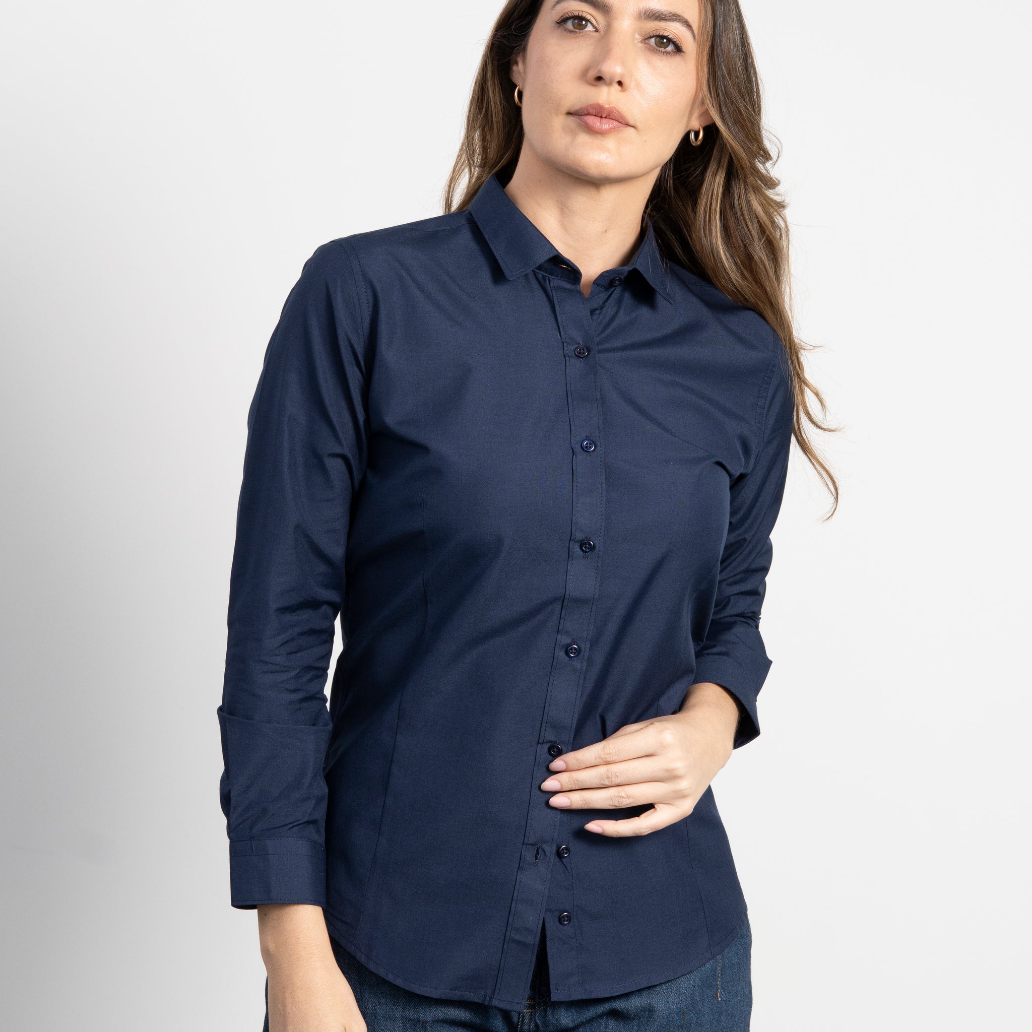 Camisa Mujer Azul Oscuro