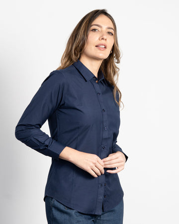 Camisa Mujer Azul Oscuro
