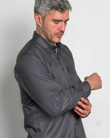 Camisa Drill Twill Gris