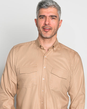 Camisa Drill Twill Café