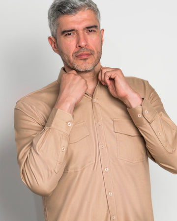 Camisa Drill Twill Café