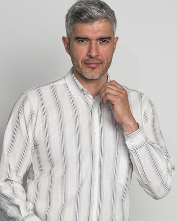 Camisa Algodón Raya Negra