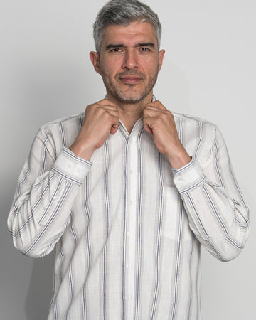 Camisa Algodón Raya Negra