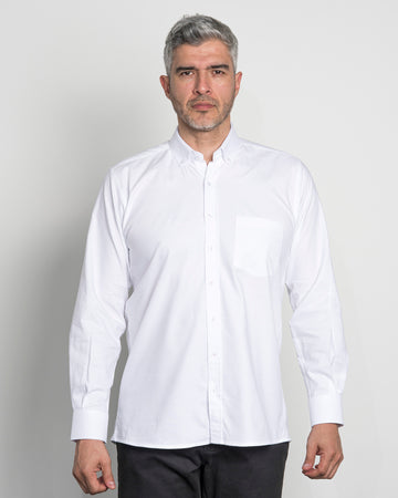 Camisa Oxford Blanca Línea Rosa