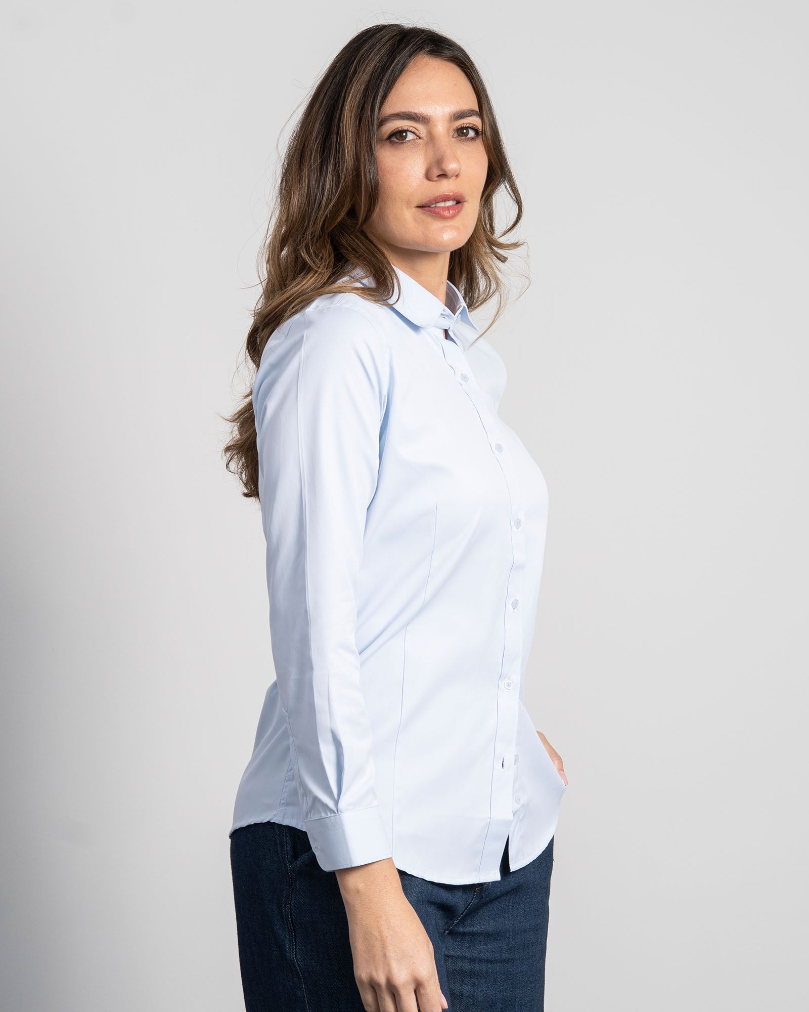 Camisa Mujer Azul Claro