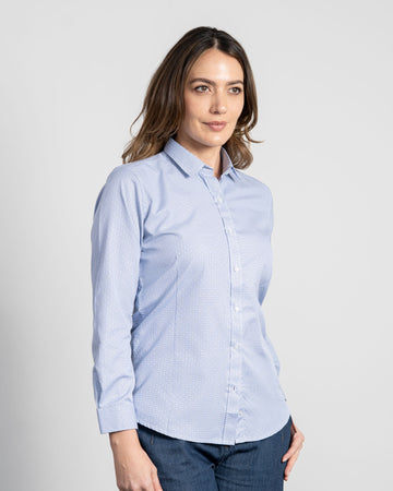 Camisa Mujer Rayas Azul Oscuro