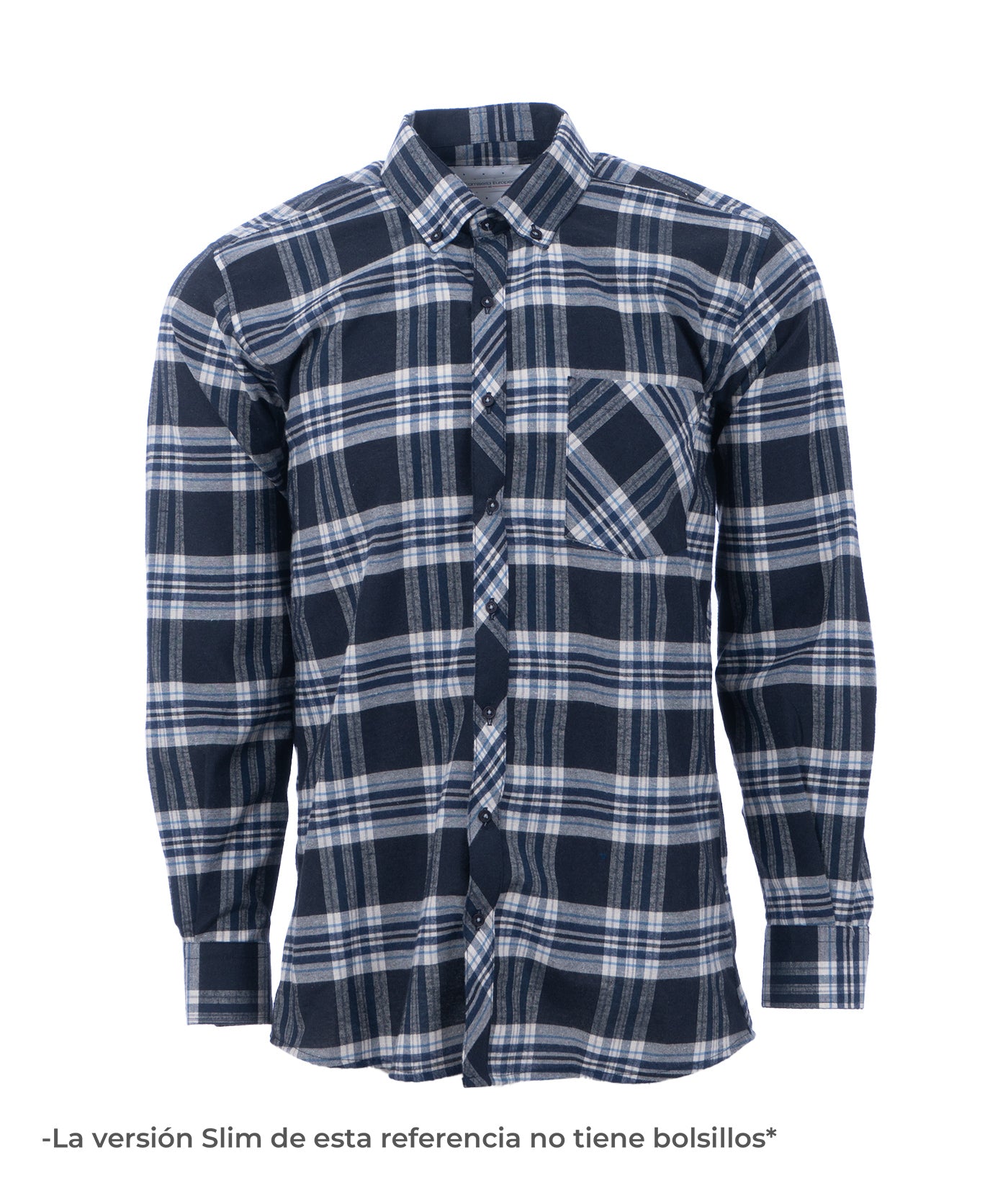 Camisa Leñadora Azul Franjas Blancas