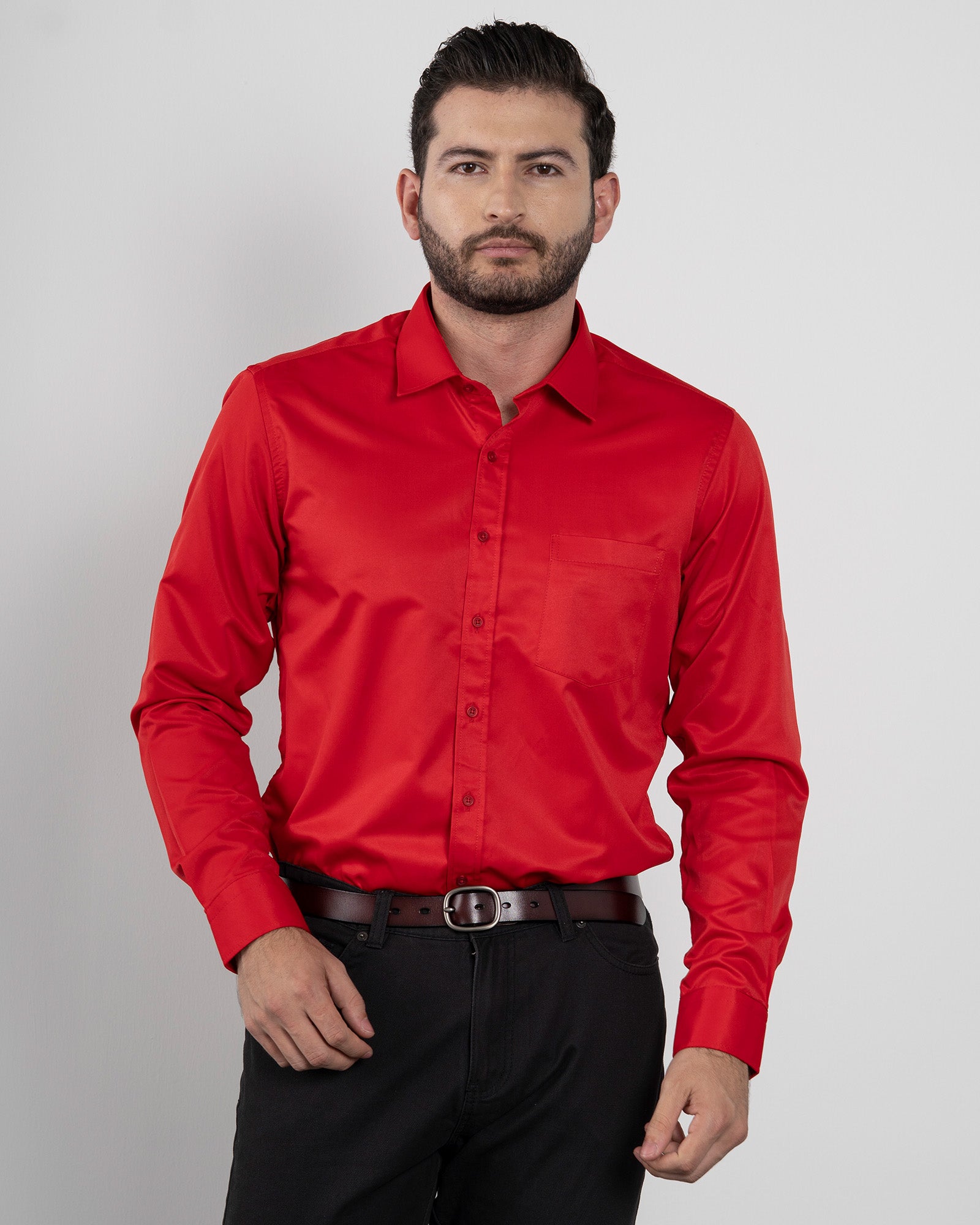 Camisa Formal Satín Roja