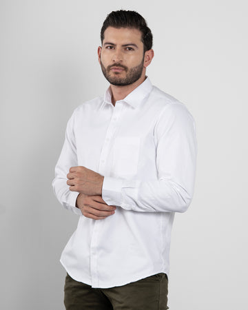 Camisa Formal Satín Blanca