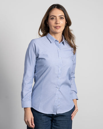 Camisa Mujer Azul Textura