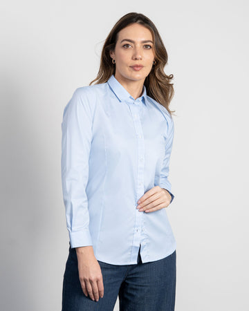 Camisa Solo Fondo Azul Clara Textura Mujer 1