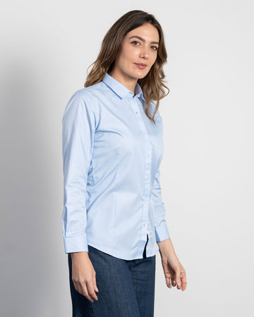 Camisa Solo Fondo Azul Clara Textura Mujer 1