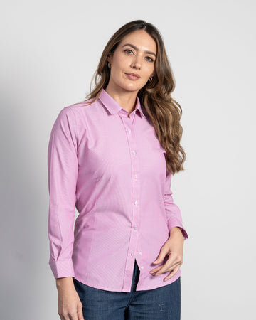 Camisa Rayas Púrpura Mujer
