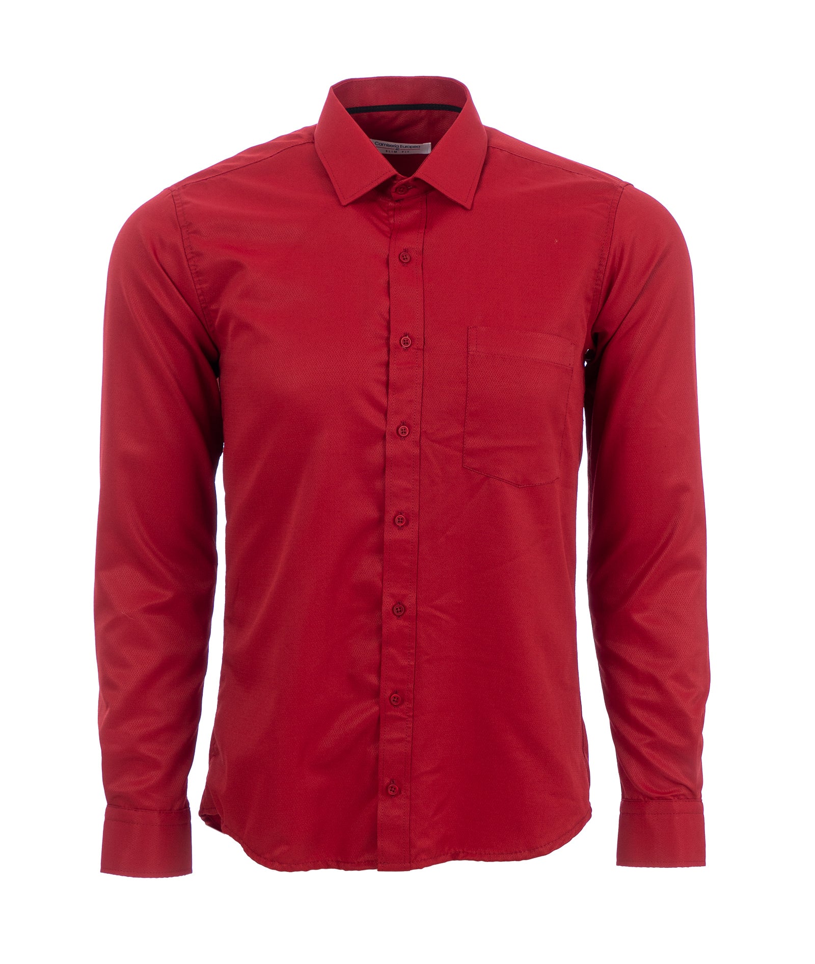 Camisa Formal Solo Fondo Roja Zig Zag