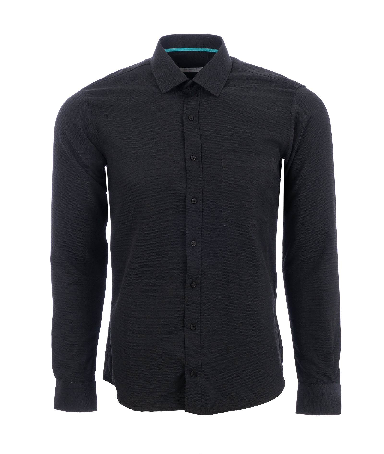 Camisa Formal Solo Fondo Negra Triángulos Pequeños