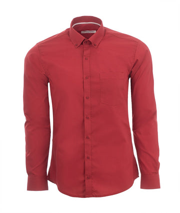 Camisa Dacrón Roja Oscura