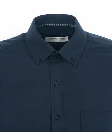 Camisa Dacrón Azul Oscuro