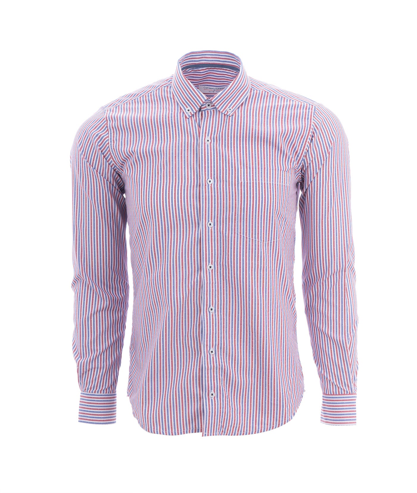 Camisa de Rayas Azul y Roja