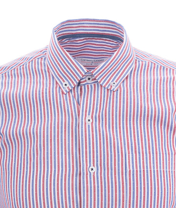 Camisa de Rayas Azul y Roja