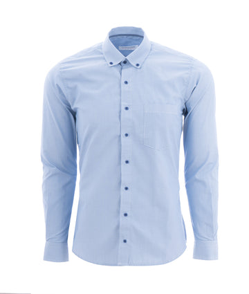 Camisa Rayas Delgadas Azul 4