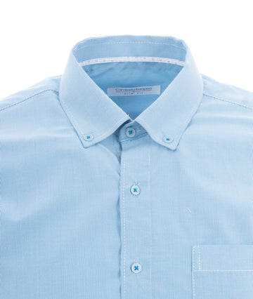 Camisa Rayas Delgadas Azul Claro 7