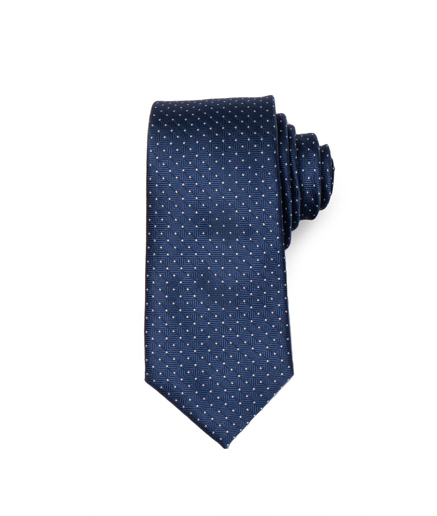 Corbata Azul Oscura Puntos Blancos